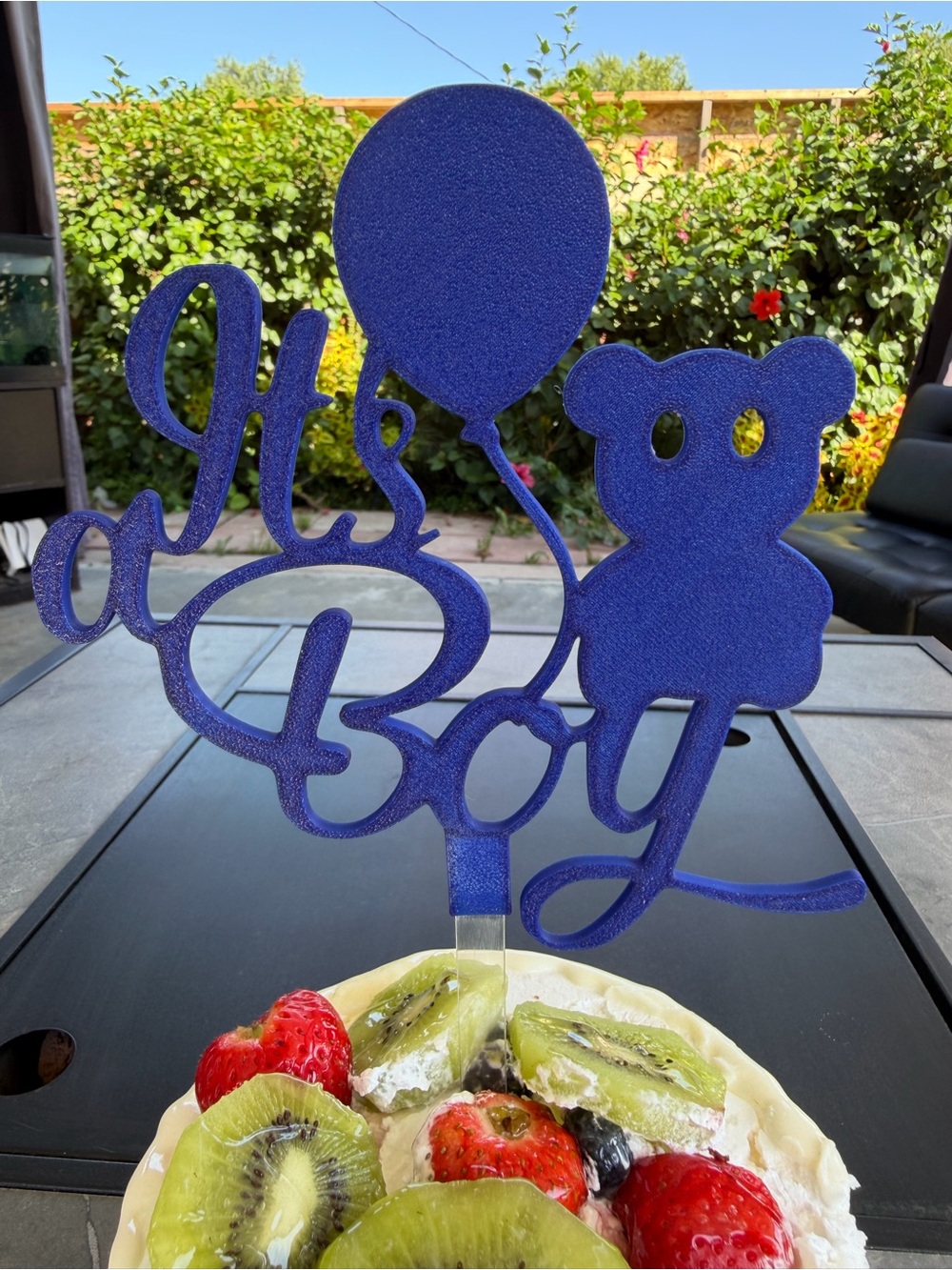 IT'S A BOY CAKE TOPPER – TEDDY BEAR & BALLOON DESIGN